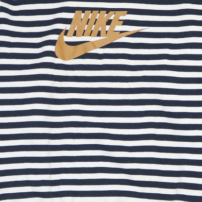 Nike Women’s Navy White Striped Logo Pullover Sweatshirt Small