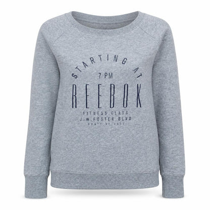 Reebok Womens Grey Cotton Blend Crew Neck Pullover Sweatshirt M