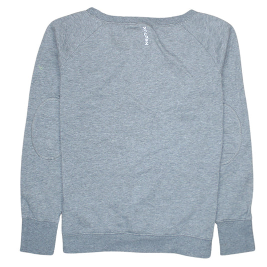 Reebok Womens Grey Cotton Blend Crew Neck Pullover Sweatshirt M