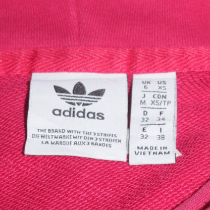 Adidas Womens Pink Hoodie XS Pullover Logo Hooded Sweatshirt