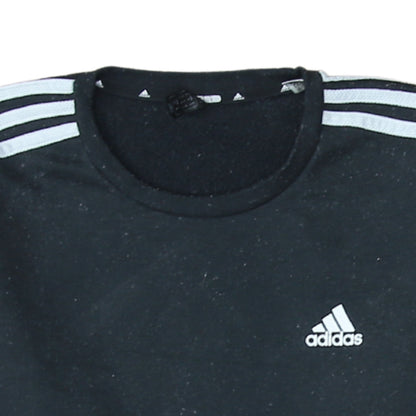 adidas Men's Black Small Crew Neck Pullover Sweatshirt