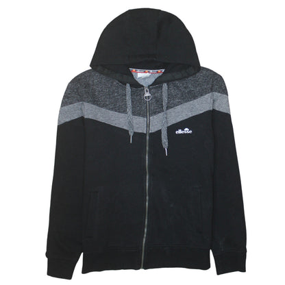 Ellesse Womens Black Full Zip Hoodie Medium Cotton Blend Sportswear