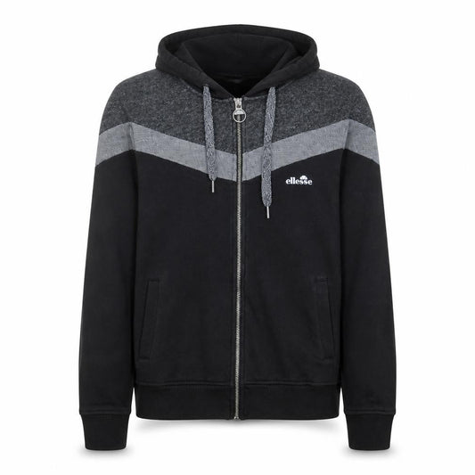 Front view of Ellesse women’s black full zip hoodie medium cotton blend sportswear