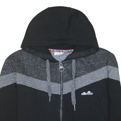 Ellesse Womens Black Full Zip Hoodie Medium Cotton Blend Sportswear