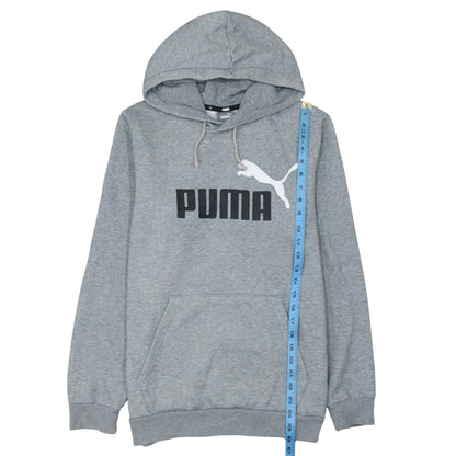 Puma Men's Grey Pullover Hoodie Small Logo Sportswear