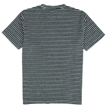 FILA Men’s Green Striped Embroidered Sports T-Shirt Size S Retro Style