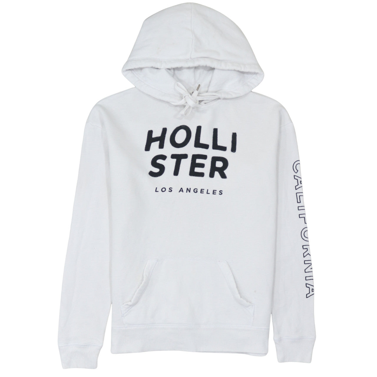 Hollister Men’s White Pullover Graphic Hoodie M Regular Fit