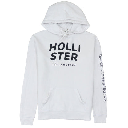 Hollister Men’s White Pullover Graphic Hoodie M Regular Fit