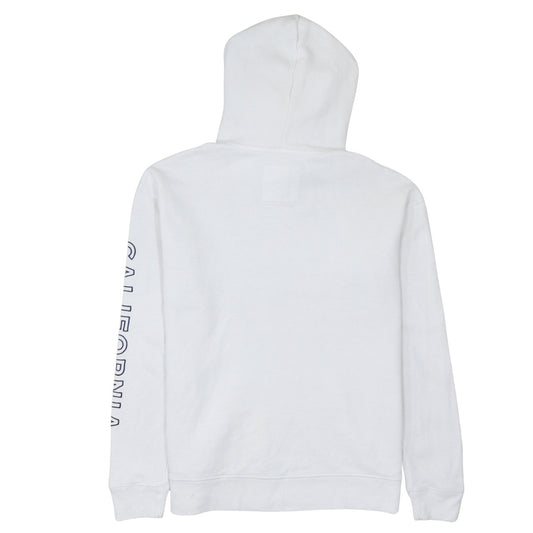 Hollister Men’s White Pullover Graphic Hoodie M Regular Fit