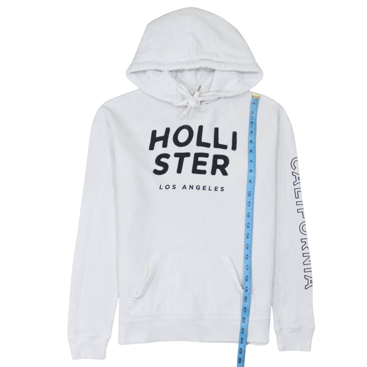 Hollister Men’s White Pullover Graphic Hoodie M Regular Fit