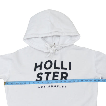 Hollister Men’s White Pullover Graphic Hoodie M Regular Fit