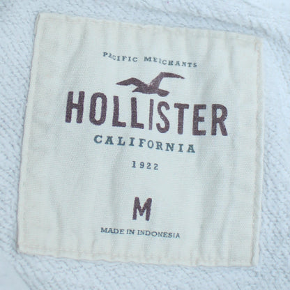 Hollister Men’s White Pullover Graphic Hoodie M Regular Fit