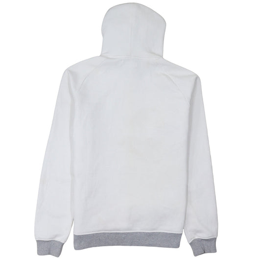 Adidas Women White Hoodie Medium Pullover with Red Trefoil Logo