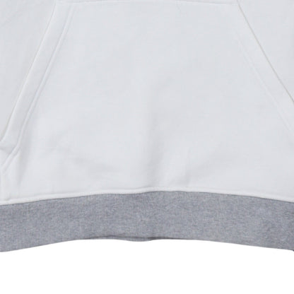 Adidas Women White Hoodie Medium Pullover with Red Trefoil Logo