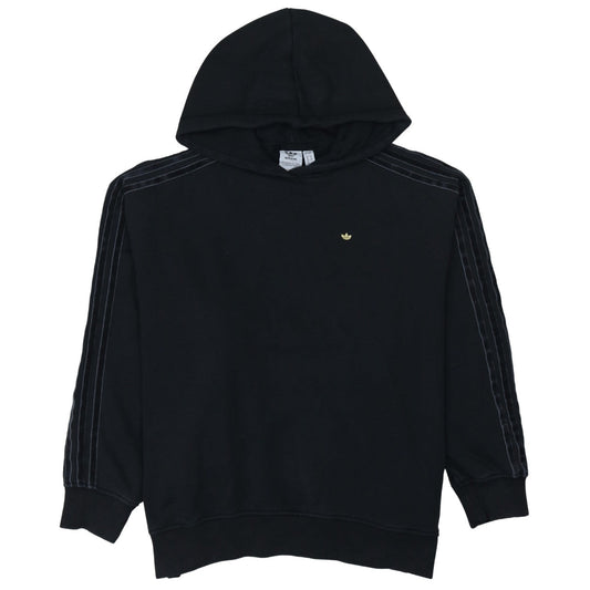 Adidas Women Black Pullover Hoodie Size 8 Relaxed Fit Casual Sweatshirt