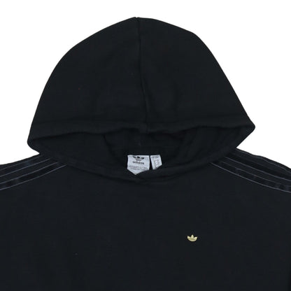 Adidas Women Black Pullover Hoodie Size 8 Relaxed Fit Casual Sweatshirt