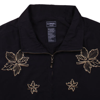 OUTBROOK Black Embroidered Zip-Up Regular Fit Jacket 2XL Unisex