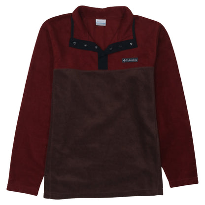Columbia Men's Brown Fleece Henley Sweatshirt Size L Outdoor