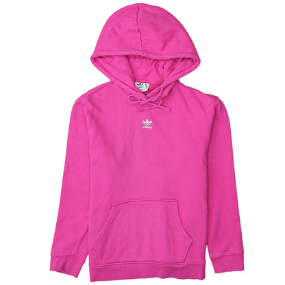 Adidas Womens Pink Trefoil Pullover Hoodie Size 12 Cotton Blend