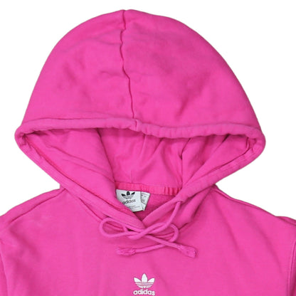 Adidas Womens Pink Trefoil Pullover Hoodie Size 12 Cotton Blend