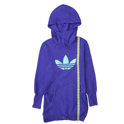 Adidas Women Purple Pullover Hoodie Dress Size 14 Logo Tunic