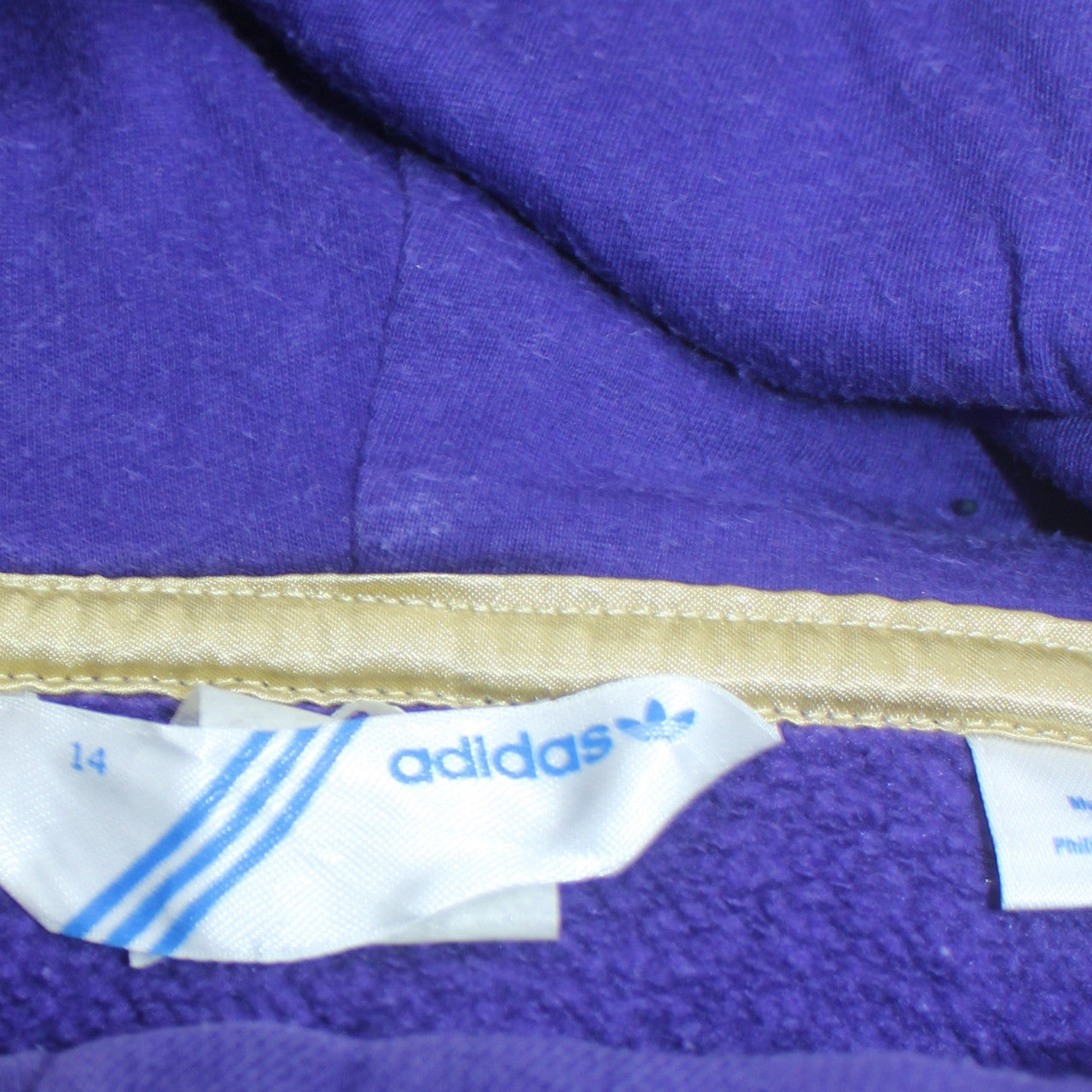 Adidas Women Purple Pullover Hoodie Dress Size 14 Logo Tunic