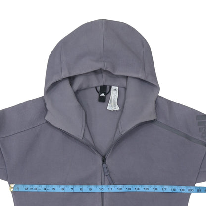 Adidas Men's Grey Full Zip Hoodie Size S Regular Fit Sportswear