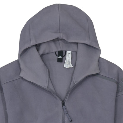 Adidas Men's Grey Full Zip Hoodie Size S Regular Fit Sportswear