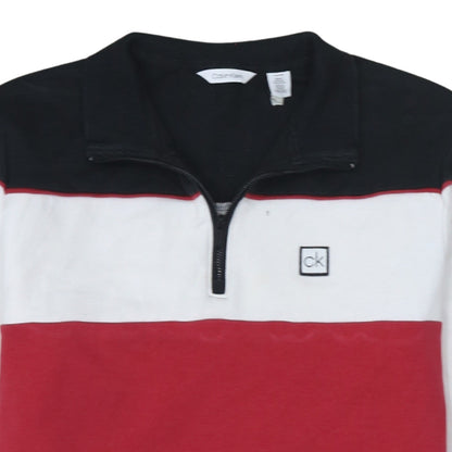 Calvin Klein Men's Multicoloured 1/4 Zip Logo Sweatshirt M