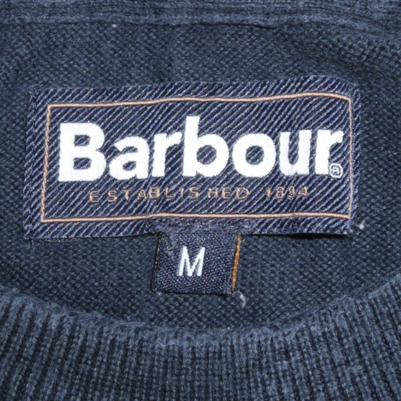 Barbour Men's Blue Cotton Crew Neck Pullover Jumper Size M