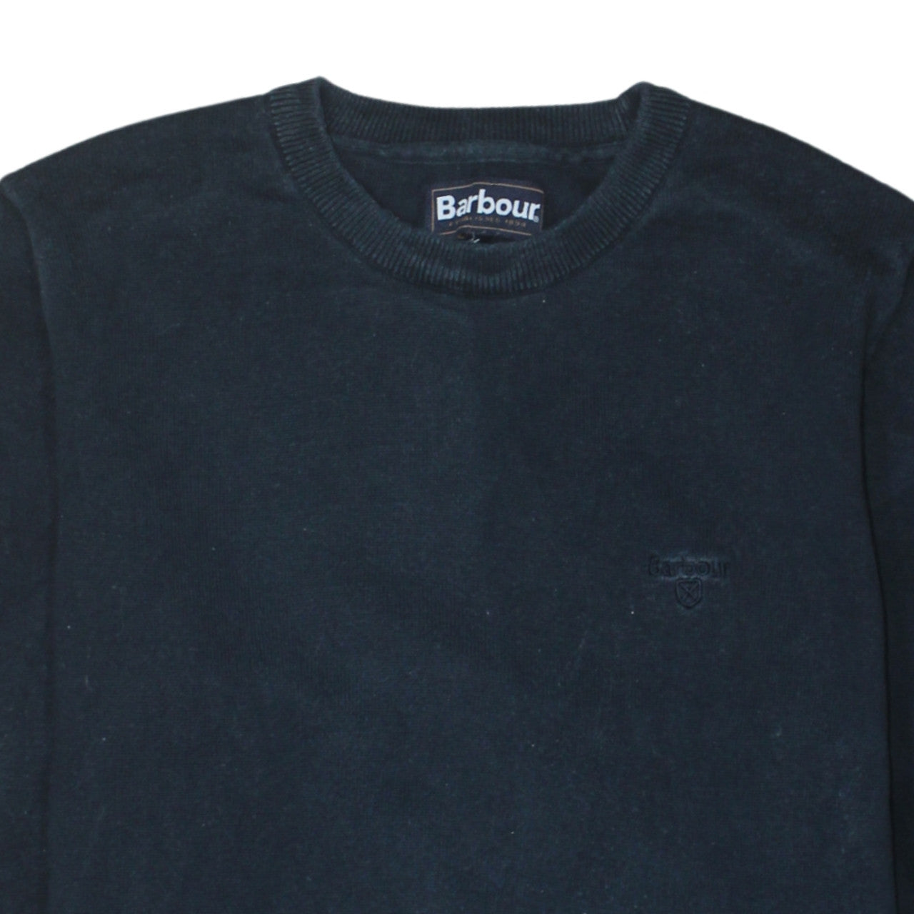Barbour Men's Blue Cotton Crew Neck Pullover Jumper Size M