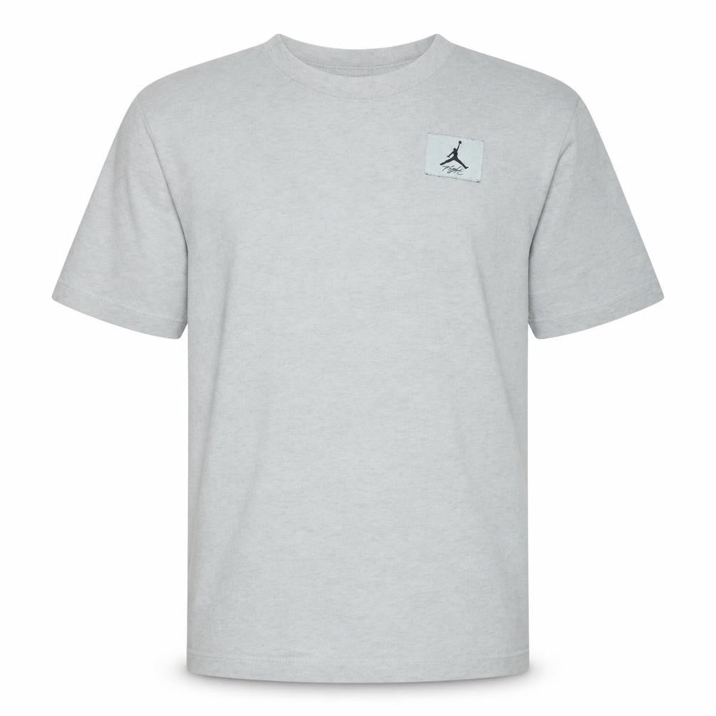 Front view of Jordan Men's White Cotton Crew Neck Sports Logo T-Shirt L