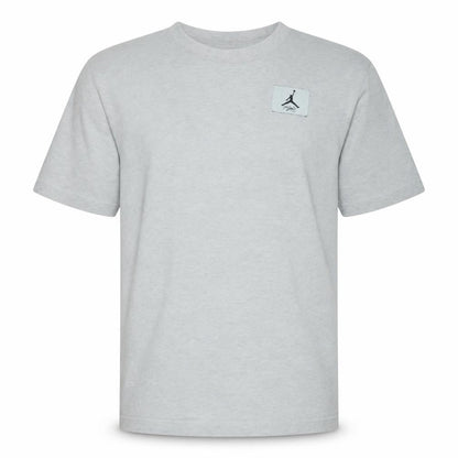Front view of Jordan Men's White Cotton Crew Neck Sports Logo T-Shirt L