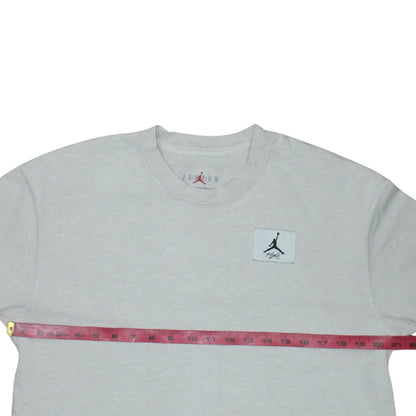 Jordan Men's White Cotton Crew Neck Sports Logo T-Shirt L