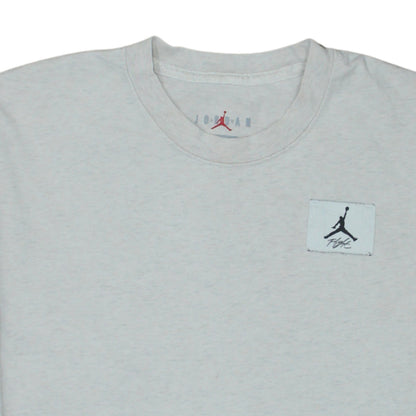 Jordan Men's White Cotton Crew Neck Sports Logo T-Shirt L