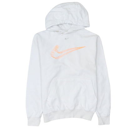 Nike Men’s White Pullover Hoodie Small Graphic Logo Fleece