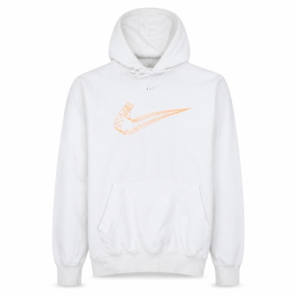 Nike Men’s White Pullover Hoodie Small Graphic Logo Fleece