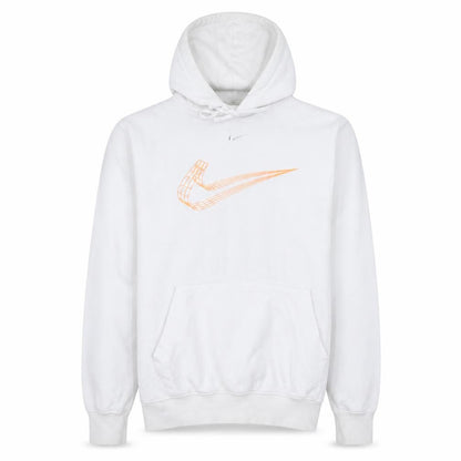 Nike Men’s White Pullover Hoodie Small Graphic Logo Fleece