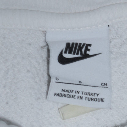 Nike Men’s White Pullover Hoodie Small Graphic Logo Fleece
