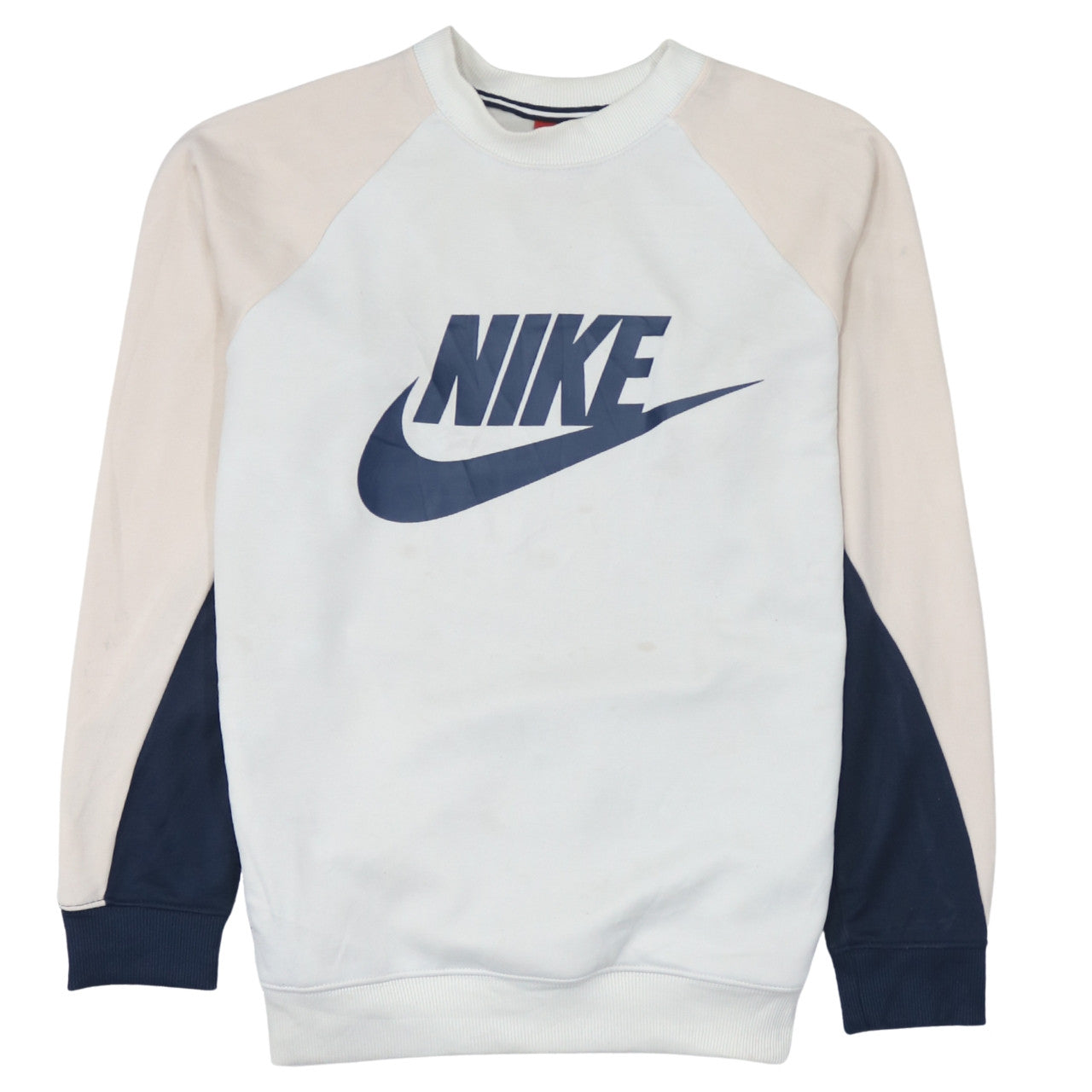 Nike Men's White Pullover Sweatshirt M Logo Athletic Crew Neck