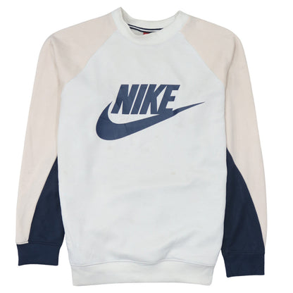 Nike Men's White Pullover Sweatshirt M Logo Athletic Crew Neck