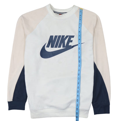 Nike Men's White Pullover Sweatshirt M Logo Athletic Crew Neck