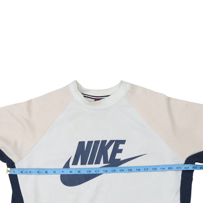 Nike Men's White Pullover Sweatshirt M Logo Athletic Crew Neck