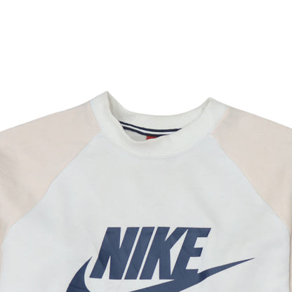 Nike Men's White Pullover Sweatshirt M Logo Athletic Crew Neck