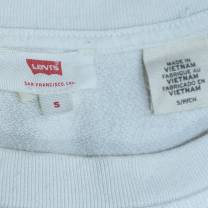 Levi's Men's White Logo Crew Neck Sweatshirt Size S Pullover