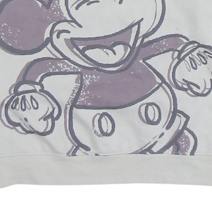 Disney Women White Mickey Mouse Pullover Sweatshirt Size L 14/16