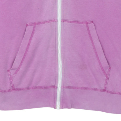Nike Women Pink Full Zip Hoodie Size M Cotton Blend Logo Sportswear