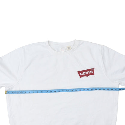 Levi's Mens White 3XL Crew Neck Logo Pullover Sweatshirt