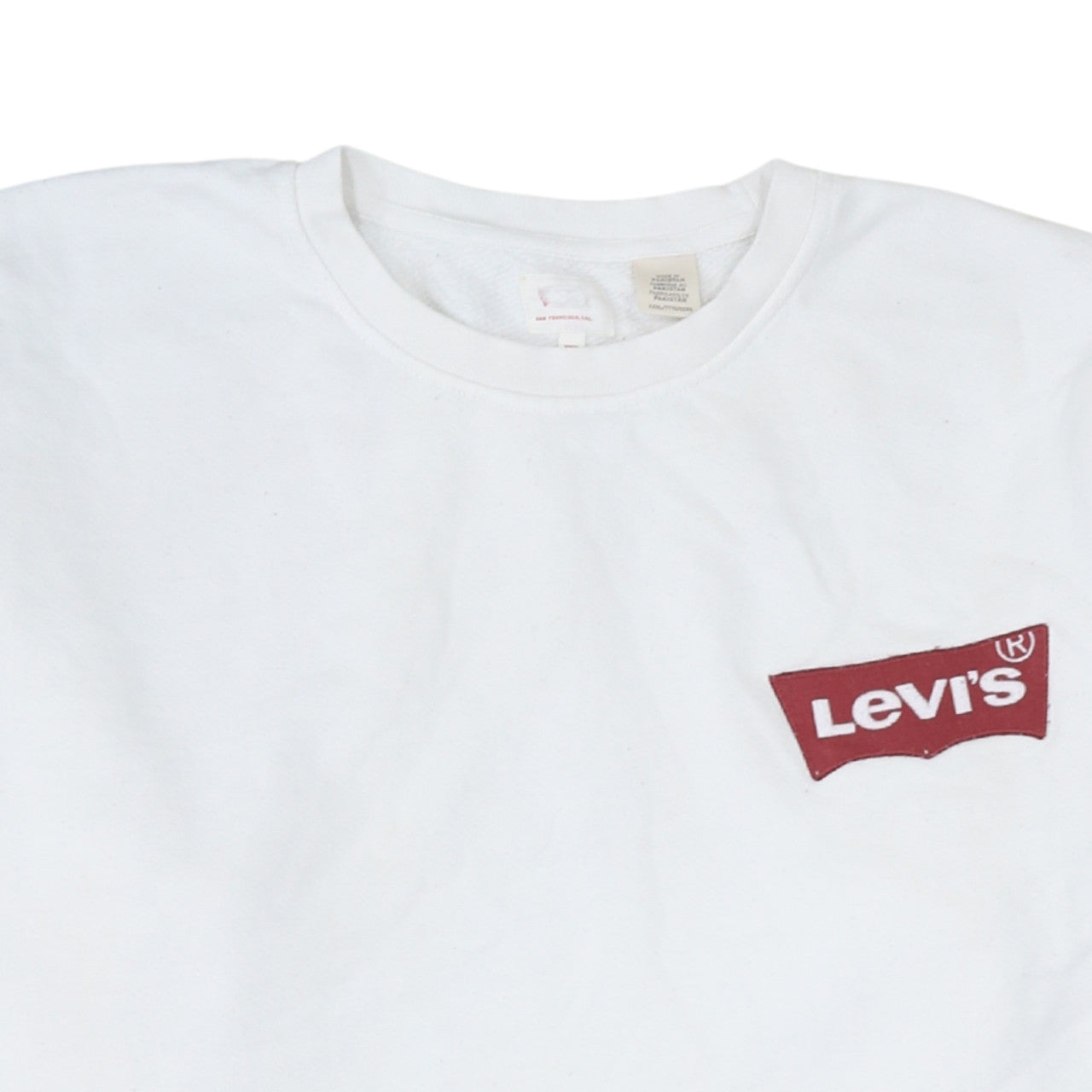 Levi's Mens White 3XL Crew Neck Logo Pullover Sweatshirt