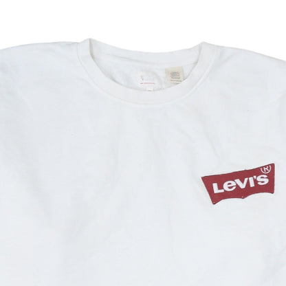 Levi's Mens White 3XL Crew Neck Logo Pullover Sweatshirt